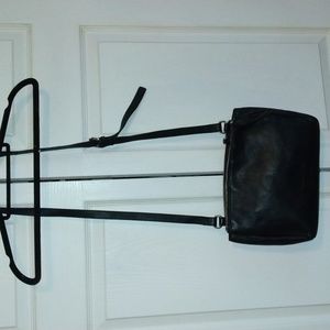 Women's Debenhams collection black leather crossbody bag purse